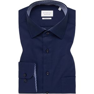 ETERNA - Comfort Fit - Overhemd - Donkerblauw - Strijkvrij - Boordmaat: 40