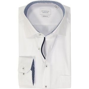 ETERNA - Overhemd - Wit - Popeline - Strijkvrij - 100% Katoen