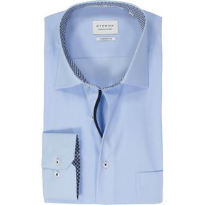 ETERNA - Comfort Fit - Overhemd - Lichtblauw - Strijkvrij - Boordmaat: 45