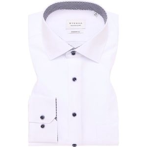 ETERNA - Modern Fit - Overhemd - Wit - Popeline - Strijkvrij