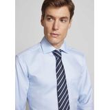 ETERNA Overhemd middenblauw, Gestructureerd