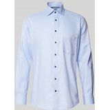 ETERNA Overhemd middenblauw, Gestructureerd