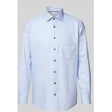 ETERNA Overhemd middenblauw, Gestructureerd