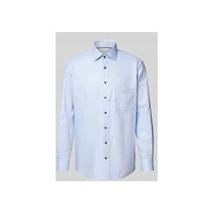 ETERNA Overhemd middenblauw, Gestructureerd
