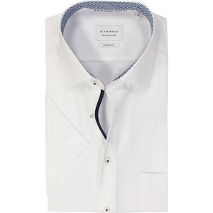 ETERNA - Overhemd - Wit - 100% Katoen - Korte Mouwen - Kent Kraag