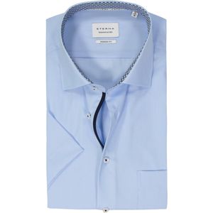 ETERNA - Modern Fit - Overhemd - Lichtblauw - Korte Mouwen - Strijkvrij
