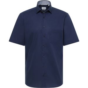 ETERNA - Modern Fit - Overhemd - Donkerblauw - Korte Mouw - Popeline