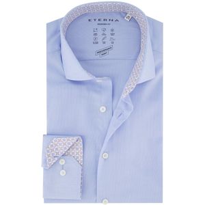 ETERNA Performance Overhemd middenblauw, Gestructureerd
