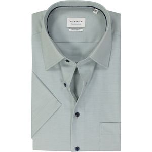ETERNA - Modern Fit - Overhemd - Groen - Korte Mouw - Strijkvrij