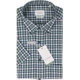 ETERNA - Comfort Fit - Overhemd - Blauw Wit Groen Geruit - Korte Mouw - Strijkvrij