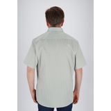 ETERNA - Groen Gestreept Overhemd - Katoen - Korte Mouwen - Kent Kraag