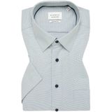 ETERNA - Groen Effen Overhemd - Katoen - Korte Mouwen - Kent Kraag