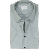 ETERNA - Groen Effen Overhemd - Katoen - Korte Mouwen - Kent Kraag