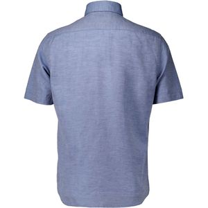 Eterna - Overhemd - Blauw - Katoen/Linnen - Korte Mouwen