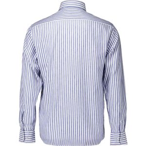Eterna - Overhemd - Blauw Gestreept - Katoen/Linnen - Moderne Fit
