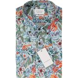 Eterna - Overhemd - Korte Mouwen - Blauw - Poplin - Strijkvrij