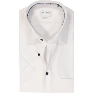ETERNA - Overhemd - Wit - 100% Katoen - Korte Mouwen - Kent Kraag