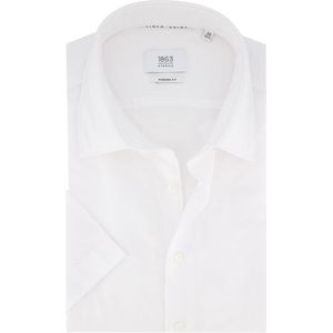 Eterna - Overhemd - Wit - Katoen/Linnen - Korte Mouw - Modern Fit