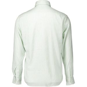 Eterna - Overhemd - Groen Gestreept - Katoen/Linnen - Modern Fit