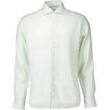 Eterna - Overhemd - Groen Gestreept - Katoen/Linnen - Modern Fit