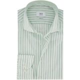 Eterna - Overhemd - Groen Gestreept - Katoen/Linnen - Modern Fit