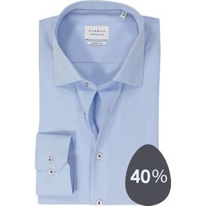 ETERNA - Comfort Fit Overhemd - Popeline - Lichtblauw - Strijkvrij