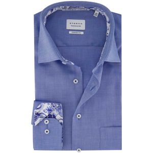 Eterna - Overhemd - Blauw - 100% Katoen - Wijde Fit