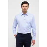 ETERNA Overhemd middenblauw, Gestructureerd