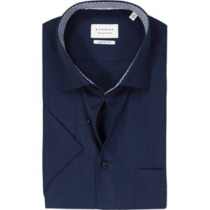 ETERNA - Comfort Fit - Overhemd - Donkerblauw - Korte Mouw - Popeline