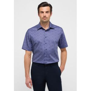 Overhemden - Donkerblauw - Katoen - Strijkvrij - Korte Mouwen