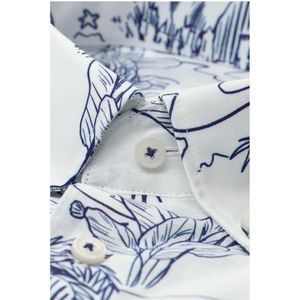 Overhemden - Blauw - Katoen - Korte Mouwen - Button-downkraag - EASY IRON