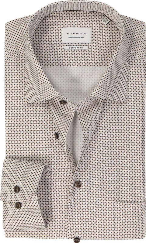 Eterna - Overhemd - Bruin - Comfort fit - NON IRON - Lange Mouwen