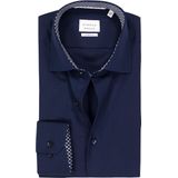 ETERNA - Modern Fit - Overhemd - Donkerblauw - Strijkvrij - Boordmaat 38