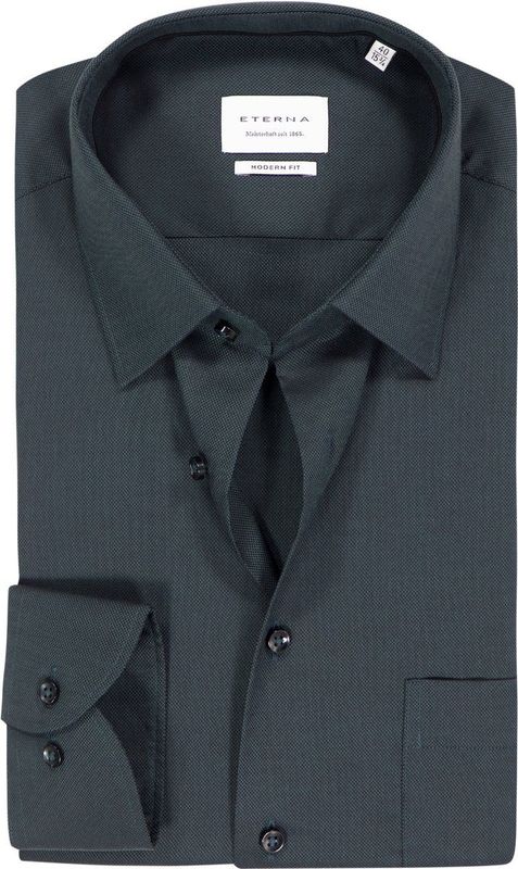 ETERNA - Modern Fit - Overhemd - Donkergroen - Strijkvrij