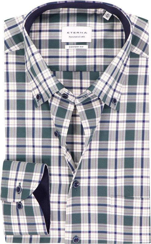 ETERNA - Comfort Fit - Zakelijk Overhemd - Puur Katoen - Knoopsluiting