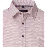CASA MODA - Sport Casual Fit - Overhemd - Wit met Rood en Beige Dessin