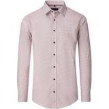 CASA MODA - Sport Casual Fit - Overhemd - Wit met Rood en Beige Dessin