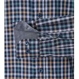 CASA MODA - Sport Casual Fit - Overhemd - Blauw Wit Beige Aqua Geruit