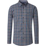 CASA MODA - Sport Casual Fit - Overhemd - Blauw Wit Beige Aqua Geruit