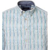 CASA MODA - Sport Casual Fit - Overhemd - Wit - Popeline, Gestreept in Blauw, Geel en Groen