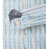 CASA MODA - Sport Casual Fit - Overhemd - Wit - Popeline, Gestreept in Blauw, Geel en Groen