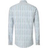 CASA MODA - Sport Casual Fit - Overhemd - Wit - Popeline, Gestreept in Blauw, Geel en Groen