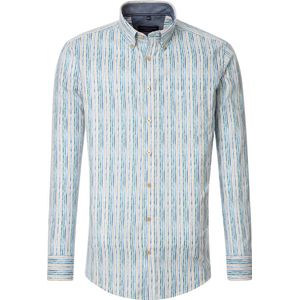 CASA MODA - Casual Fit Overhemd - Blauw - Poplin - Lange Mouwen