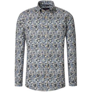 CASA MODA - Casual Fit Overhemd - Blauw - Twill - Lange Mouwen
