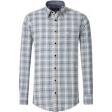 CASA MODA - Casual Fit Overhemd - Lichtblauw - Dobby Weving - Lange Mouwen