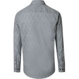 CASA MODA Sport casual fit overhemd, popeline, blauw met beige en wit dessin