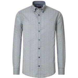 CASA MODA - Sport Casual Fit - Overhemd - Groen met Blauw Beige en Wit Dessin