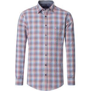 CASA MODA Sport casual fit overhemd, dobby, wit met rood, blauw en groen geruit