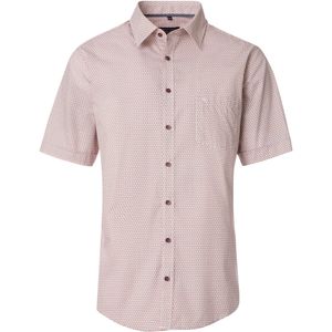 CASA MODA - Sport Casual Fit - Overhemd - Wit - Korte Mouw, Popeline, Easy Iron, Borduur Logo