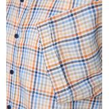 CASA MODA - Sport Casual Fit - Overhemd - Wit met Oranje Blauw en Geel Dessin - Korte Mouw